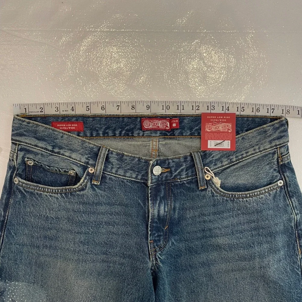 Lucky Brand Lucky Legends Jeans Women 12/31 Ultra Wide Leg Low Rise Y2K Coquette